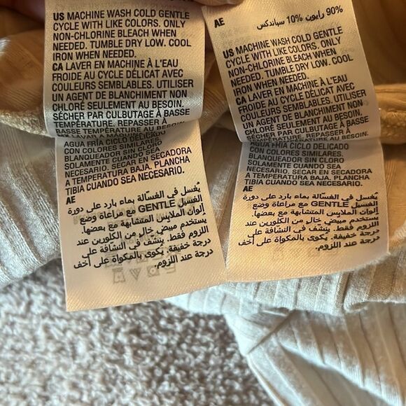 ALFANI INTIMATES RIBBED CROPPED PAJAMA PANTS SET, Cream, size M - Picture 12 of 12